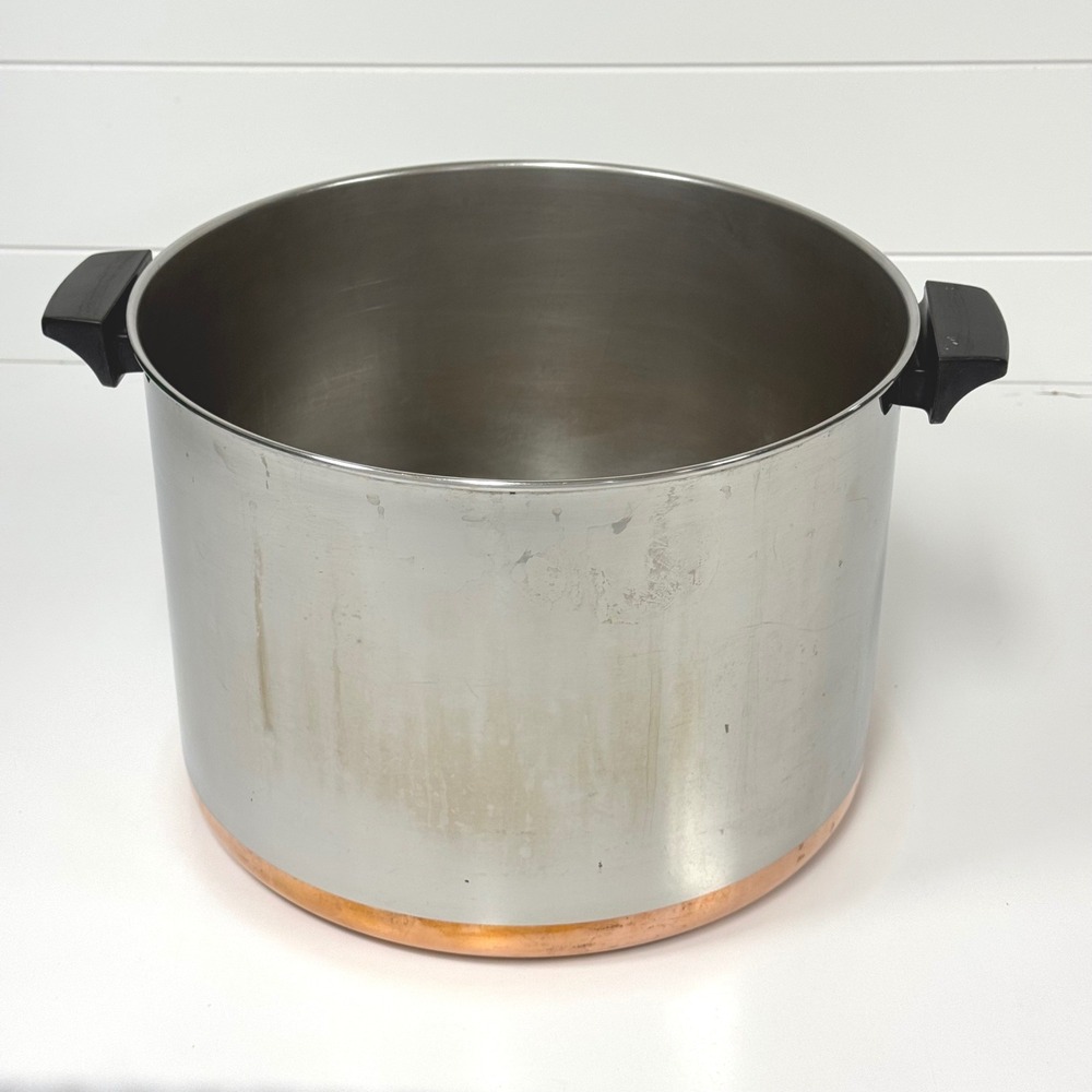 Revere Ware 16 Quart Stock Pot Copper Clad Bottom Stainless Steel Vintage
